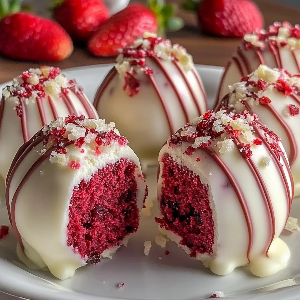 Strawberry Velvet Cheesecake Truffle Bites