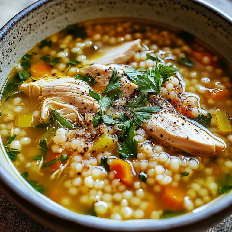 Chicken and Pearl Couscous Soup