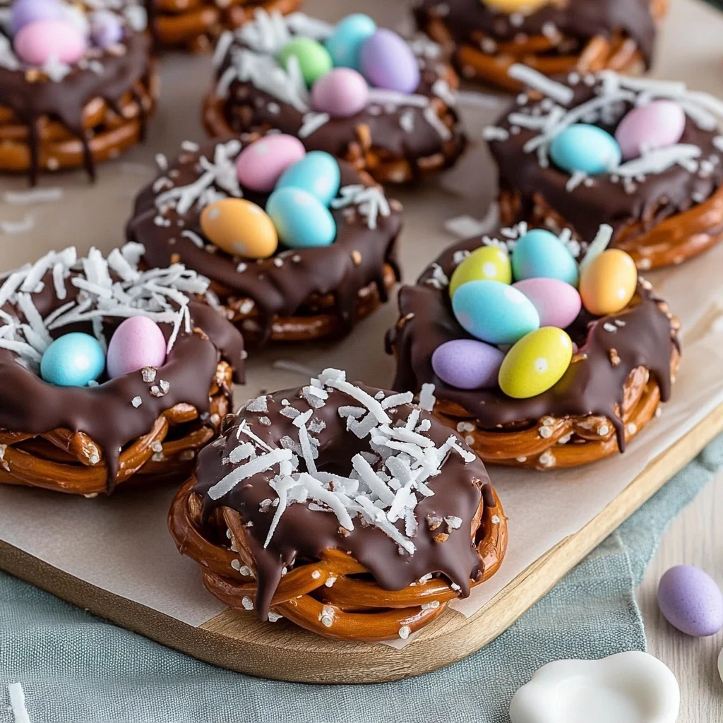 Chocolate-Covered Pretzel Nests