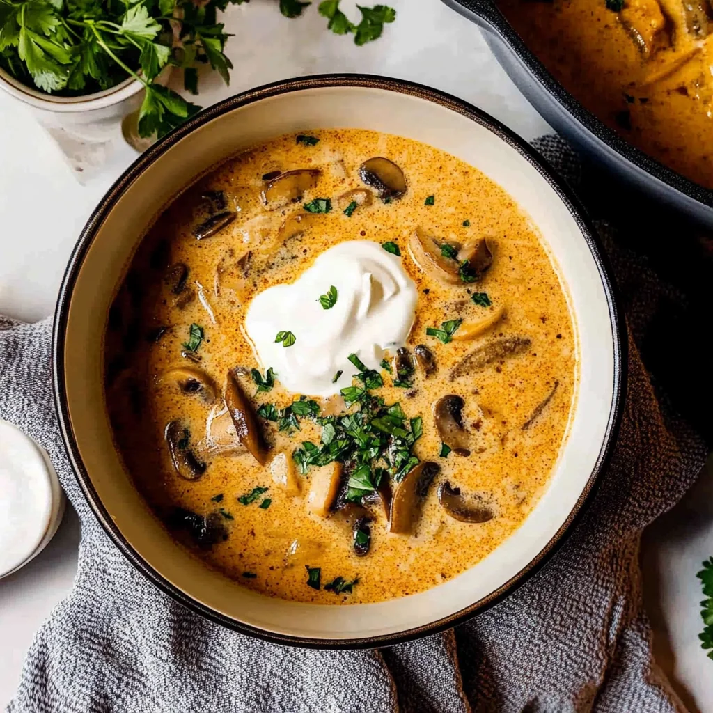Creamy Hungarian Mushroom Soup