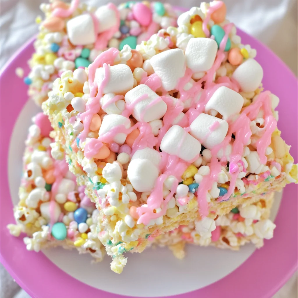 Easter Bunny Marshmallow Popcorn Bars