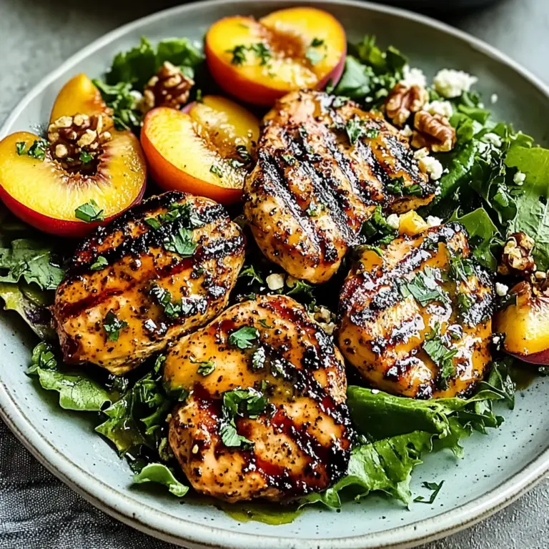 Grilled Honey Mustard Chicken with Peach Salad: An Amazing Ultimate Recipe