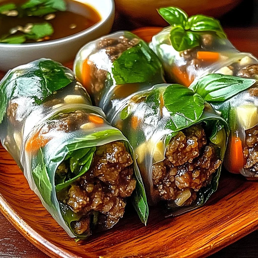 Irresistible Thai Basil Beef Rolls for Fresh Flavor Lovers