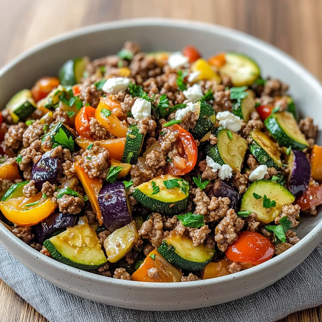 Mediterranean Ground Beef Stir-Fry Recipe