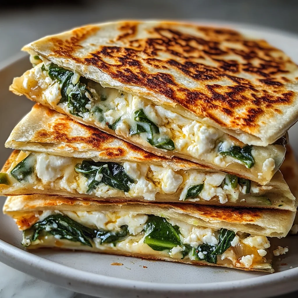 Mediterranean Quesadilla Recipe Spinach Feta Mozzarella