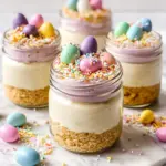 Mini Easter Cheesecake Jars - A Cute, No-Bake Spring Dessert