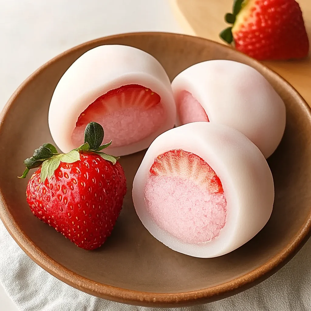 Mochi Strawberry (Chewy Strawberry-Filled Japanese Treat)