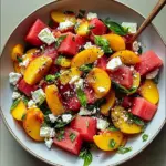 Refreshing and Juicy Watermelon Peach Salad for Hot Summer Days