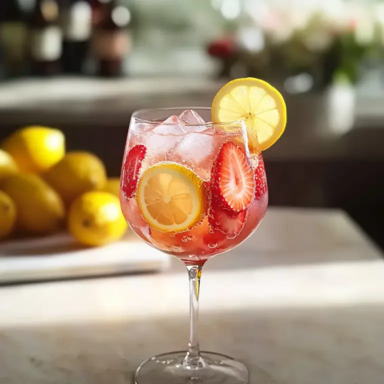 Sparkling Strawberry Lemon Mocktail