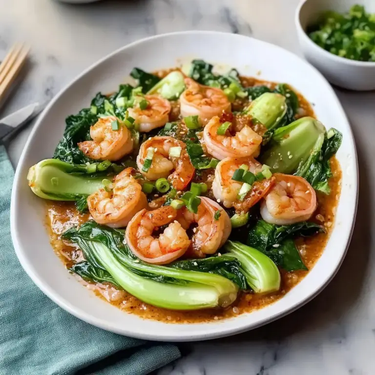 Spicy Garlic Butter Shrimp and Baby Bok Choy