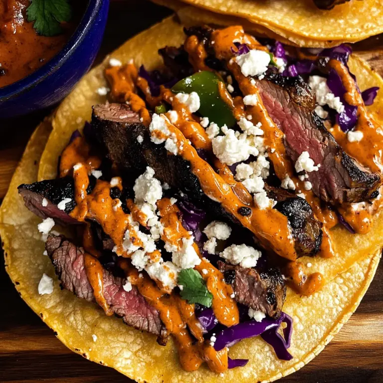 Steak Tacos with Chipotle Sauce & Roasted Cabbage Slaw