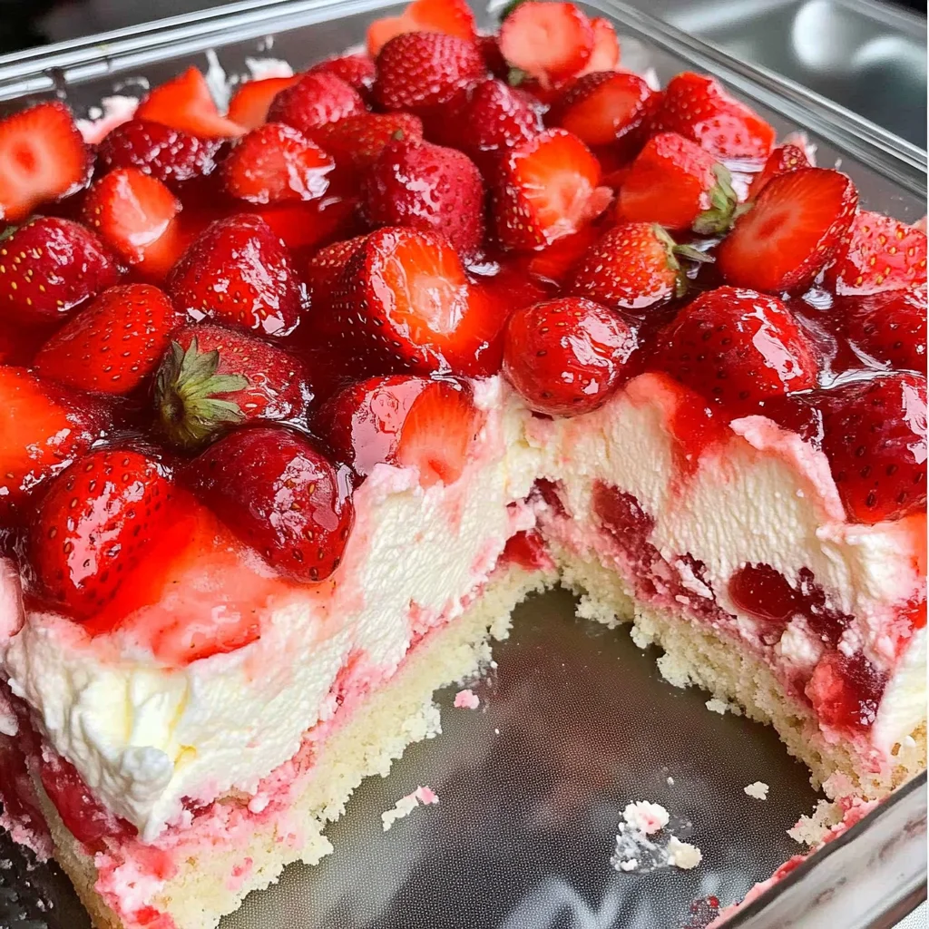 Strawberry Cheesecake Poke Cake
