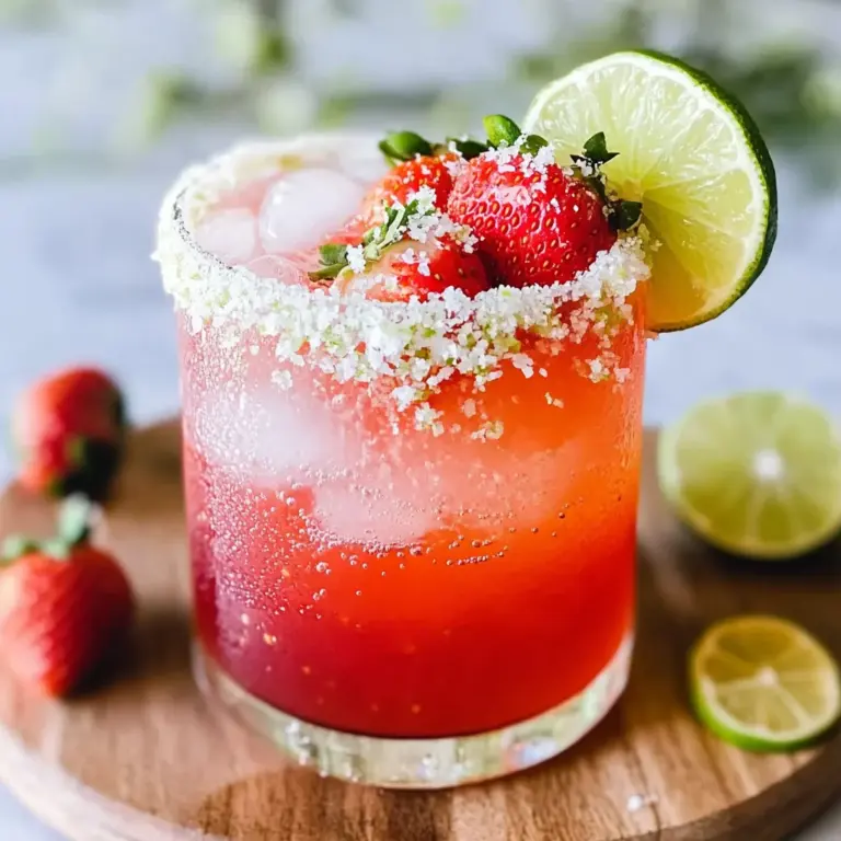 Strawberry Lime Mocktail Margarita