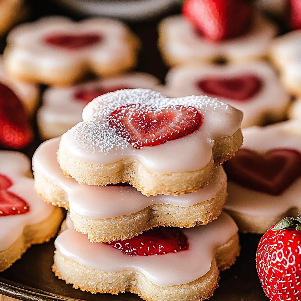 Valentine’s Day Strawberry Shortbread Cookies