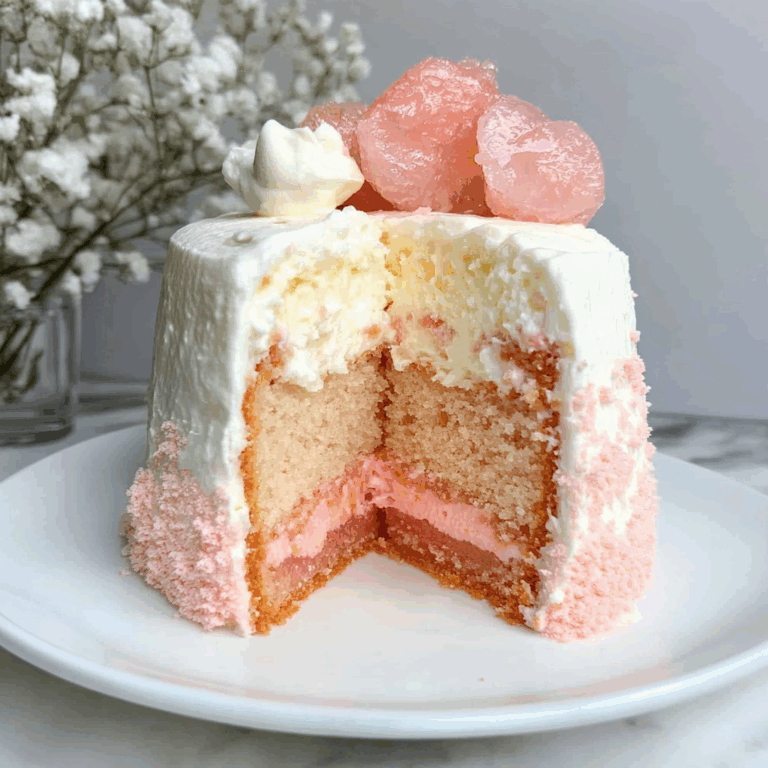 Lychee Cake With Pink Biscuits