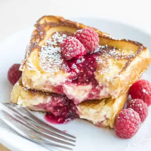 Brioche French Toast with Creamy Raspberry Cheesecake