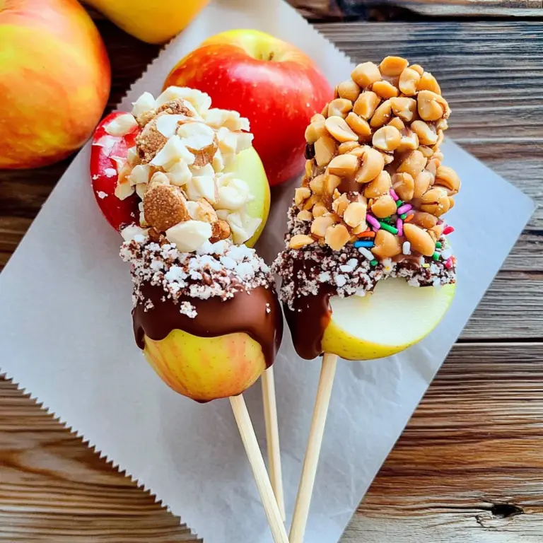 Dipped Apple Slices on a Stick
