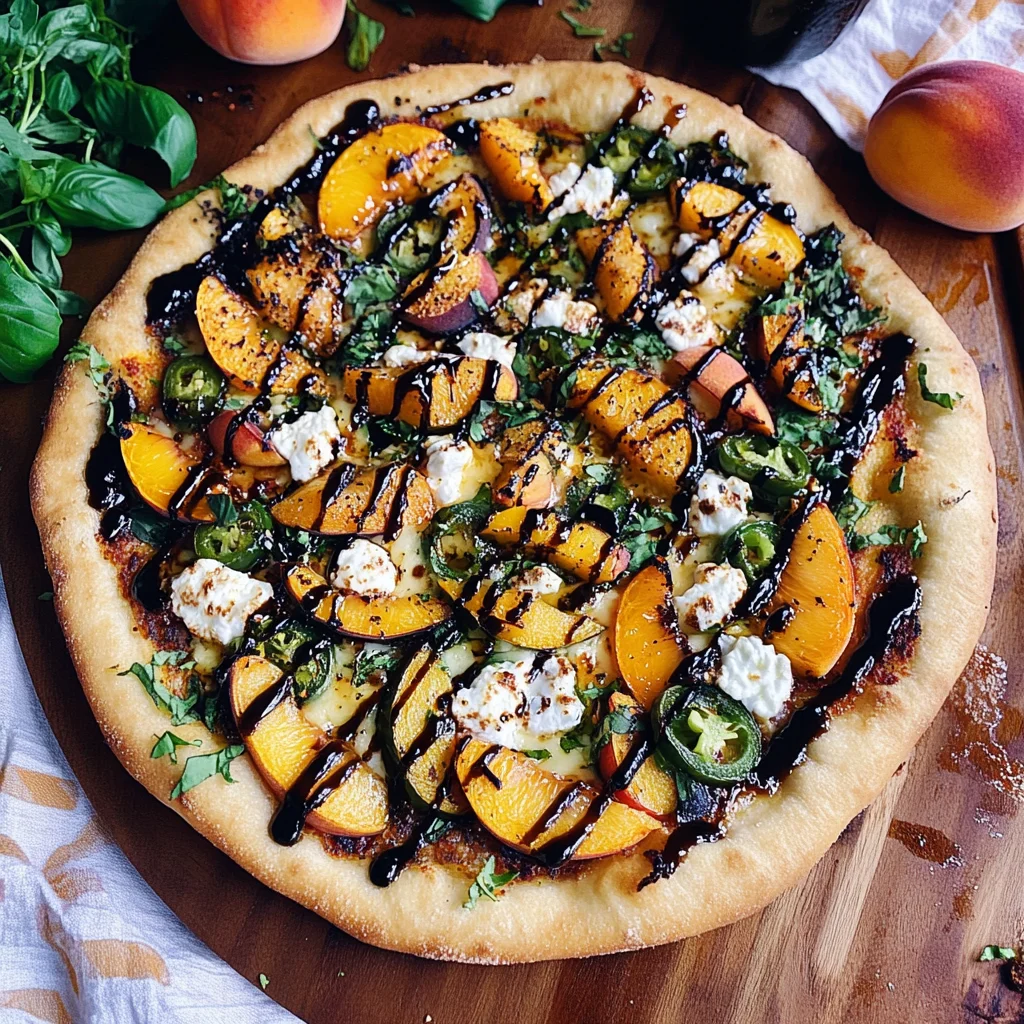 Grilled Peach & Goat Cheese Pizza
