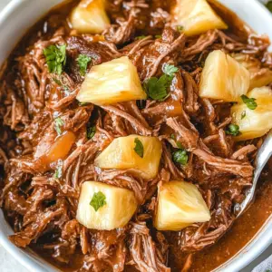 Pineapple Pulled beef (Summer Crock Pot Recipe)