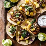 Slow Cooker Braised Hawaiian Pineapple Chicken Tacos