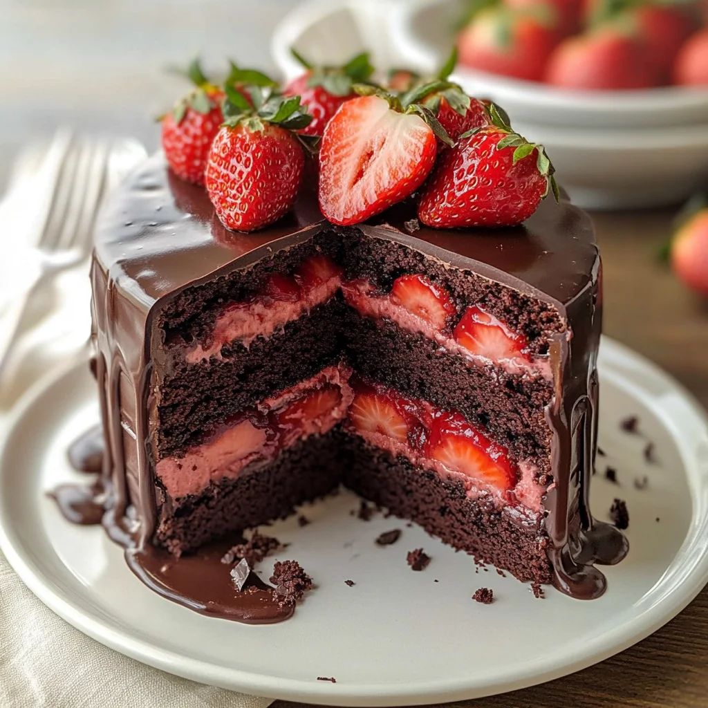Strawberry Chocolate Cake – A Luscious, Decadent Treat