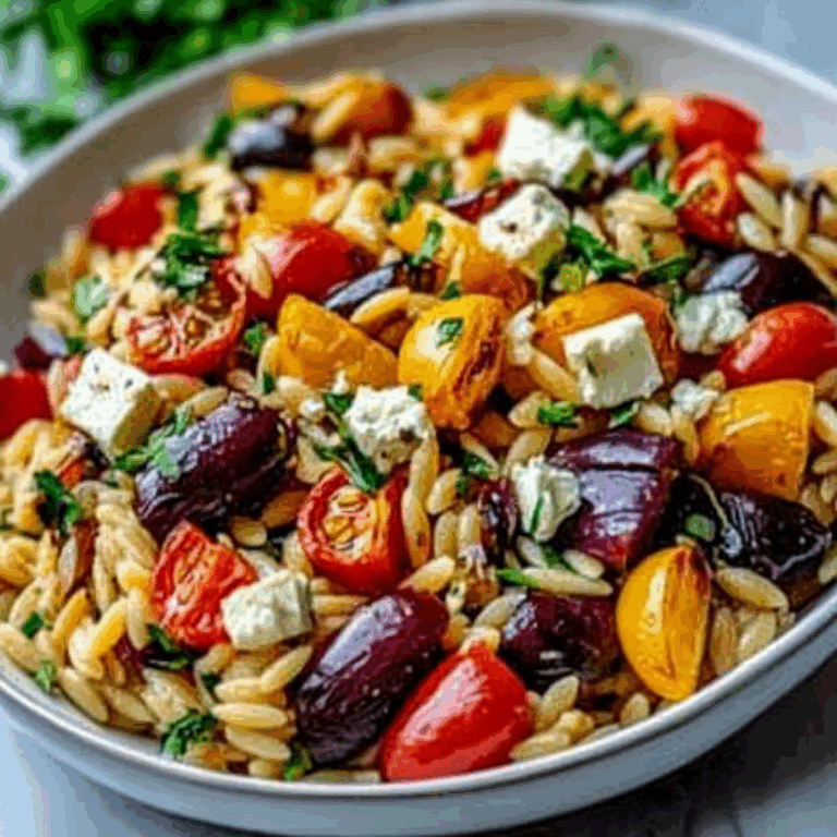 Fresh Mediterranean Orzo Salad with Feta and Vibrant Veggies
