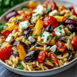 Fresh Mediterranean Orzo Salad with Feta and Vibrant Veggies