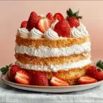 Angel Food Cake with Strawberries & Cream