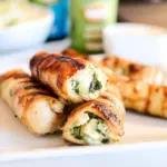 Artichoke Dip Stuffed Grilled Turkey Roll Ups