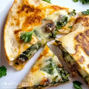 Baked Spinach Mushroom Quesadillas