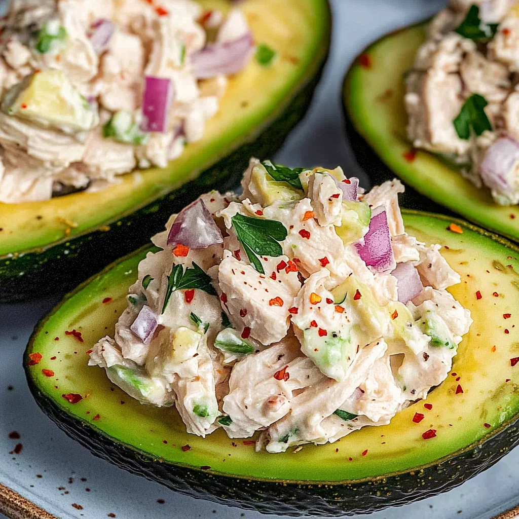 Healthy Chicken Salad Stuffed Avocados