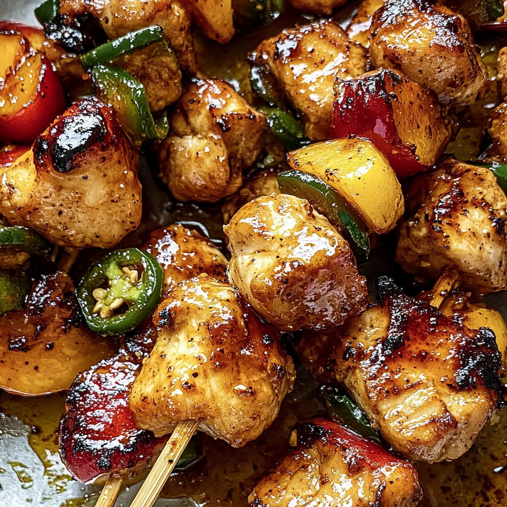 Jalapeno Peach Chicken Skewers