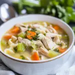 Keto Chicken Soup with Egg Noodles