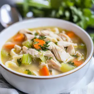 Keto Chicken Soup with Egg Noodles