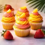 Mango Strawberry Sunset Cupcakes Recipe