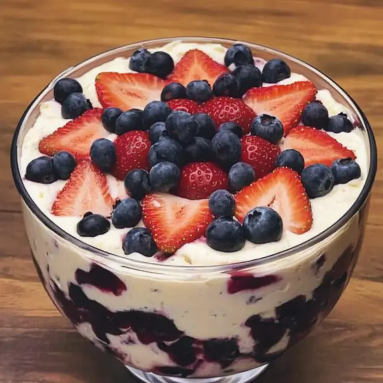 No-Bake Strawberry Blueberry Trifle