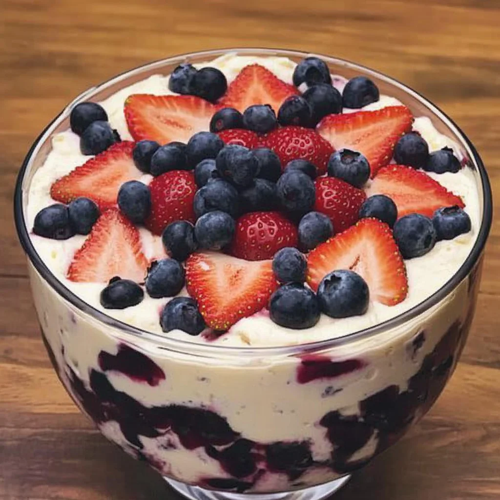 No-Bake Strawberry Blueberry Trifle