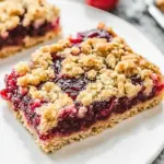 Raspberry Bars with Oatmeal Crumble Topping