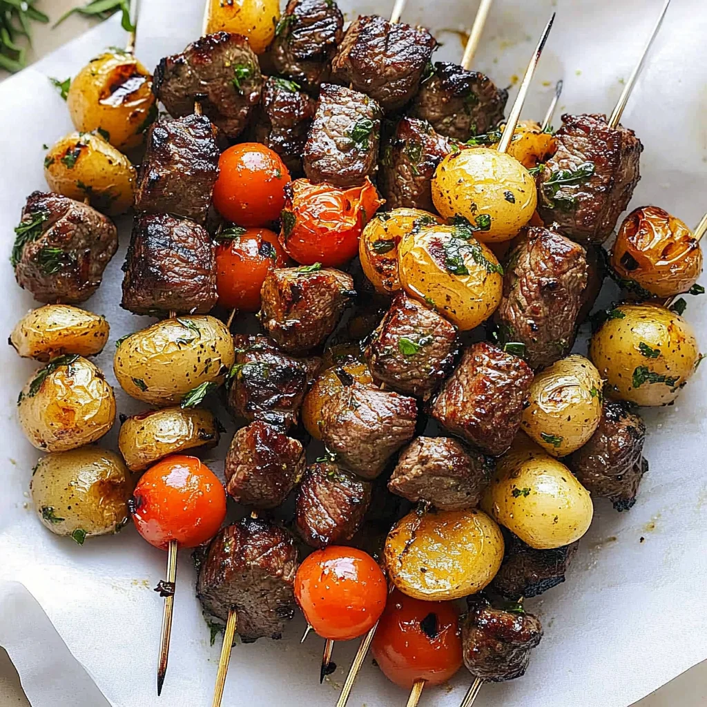 Rosemary Garlic Steak Kebabs