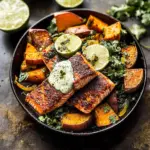 Sheet Pan Chipotle Salmon with Cilantro Lime Special Sauce