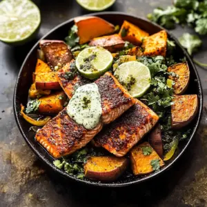 Sheet Pan Chipotle Salmon with Cilantro Lime Special Sauce