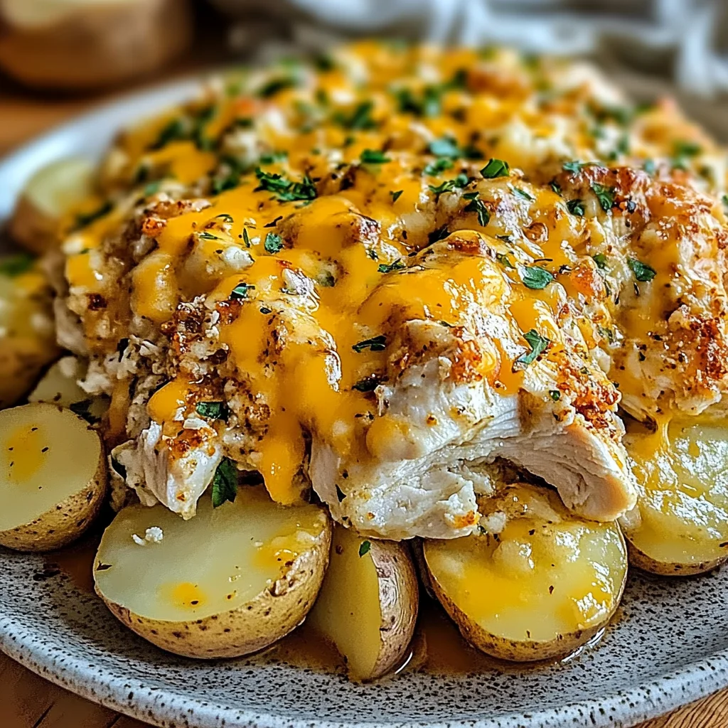 Slow Cooker Cheesy Ranch Chicken & Potatoes