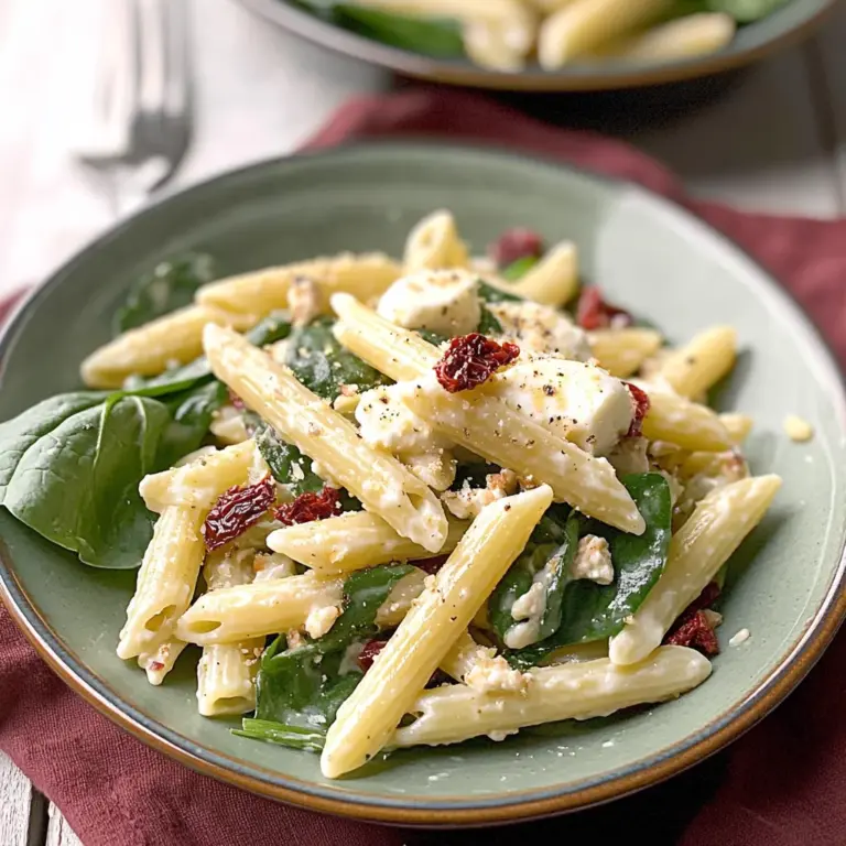 Smoked Mozzarella and Spinach Pasta Salad
