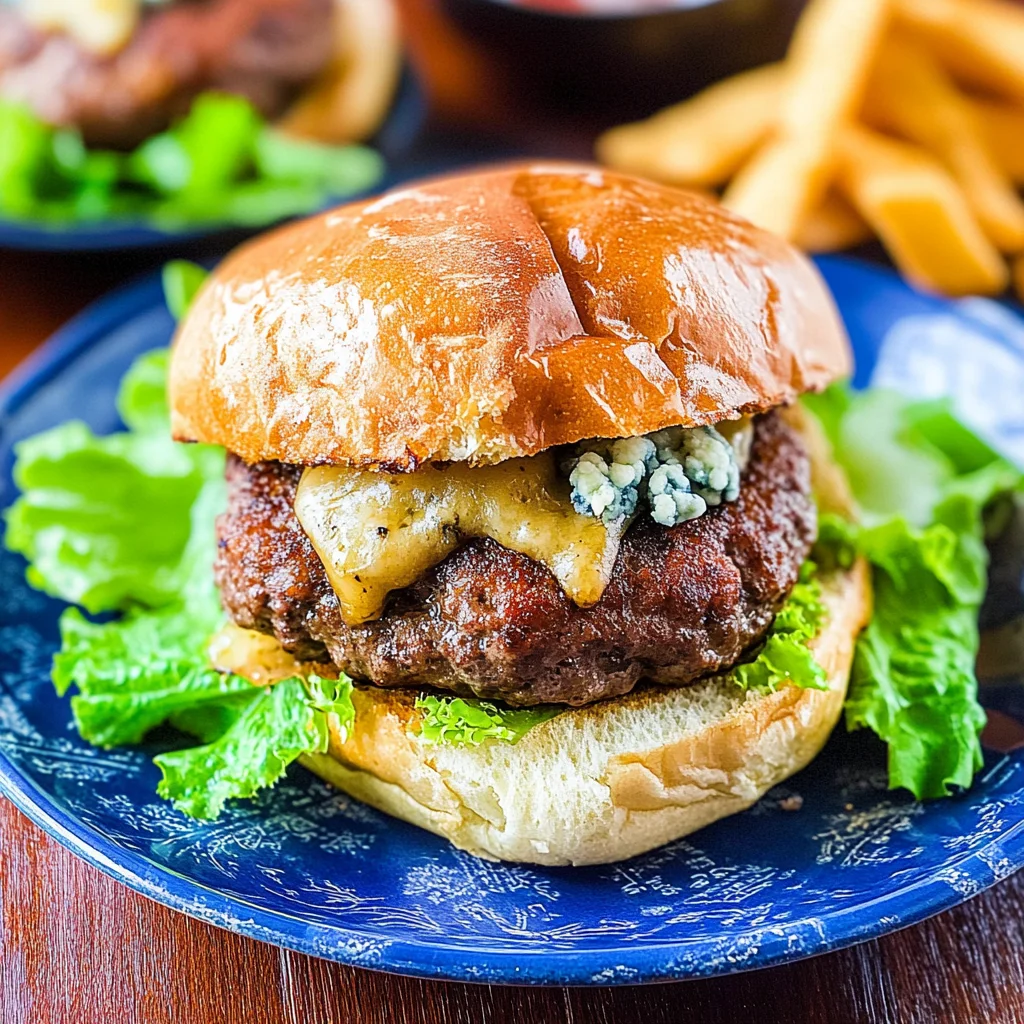 Stuffed Blue Cheese Volcano Burgers