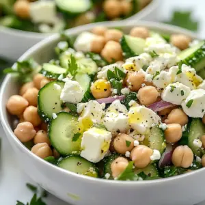 Tasty Chickpea Cucumber Feta Salad