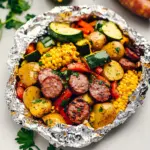 Tin Foil Sausage and Veggies Dinner