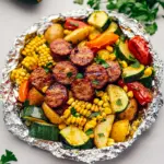 Tin Foil Sausage and Veggies Dinner
