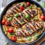 Tomato Basil Pasta with Balsamic Grilled Chicken
