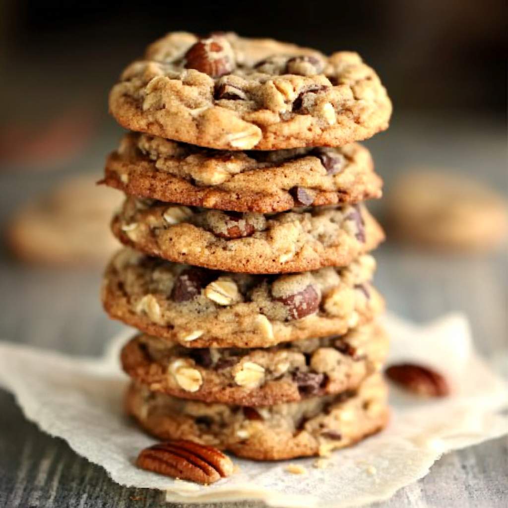 Bakery-Style Pecan Pie Oatmeal Cookies