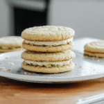Pistachio Sandwich Cookies with White Chocolate